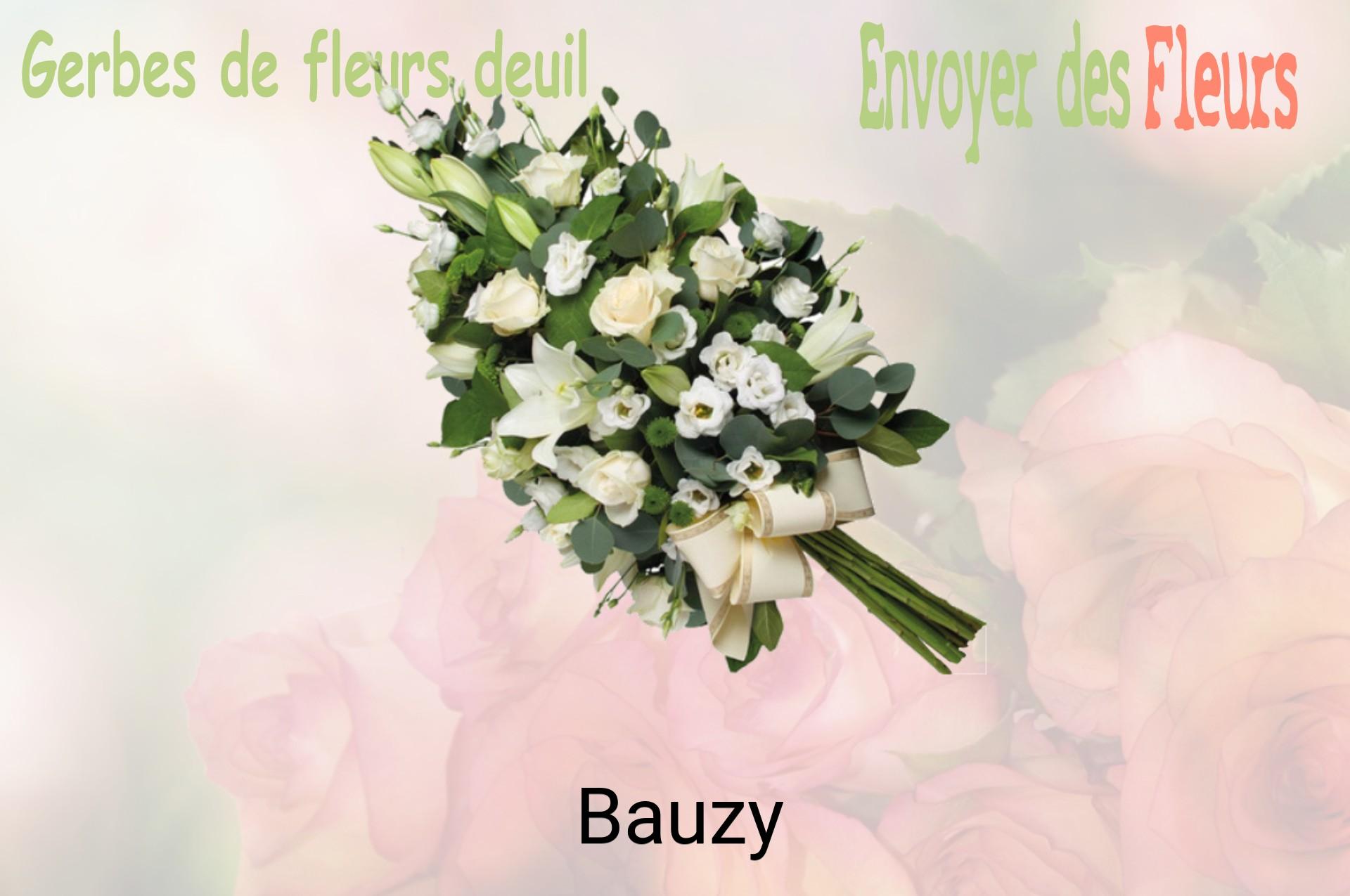 Gerbe de fleurs de deuil livrée à Bauzy
